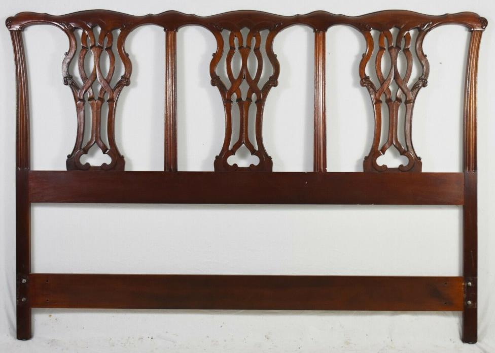 BAKER Chippendale Mahogany Queen Size Headboard Williamsburg Style