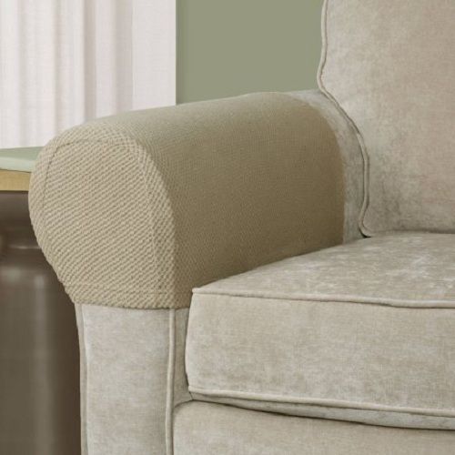 Mainstays Pixel Stretch Fabric Furniture Armrest Covers-Brownstone & Costa Brown
