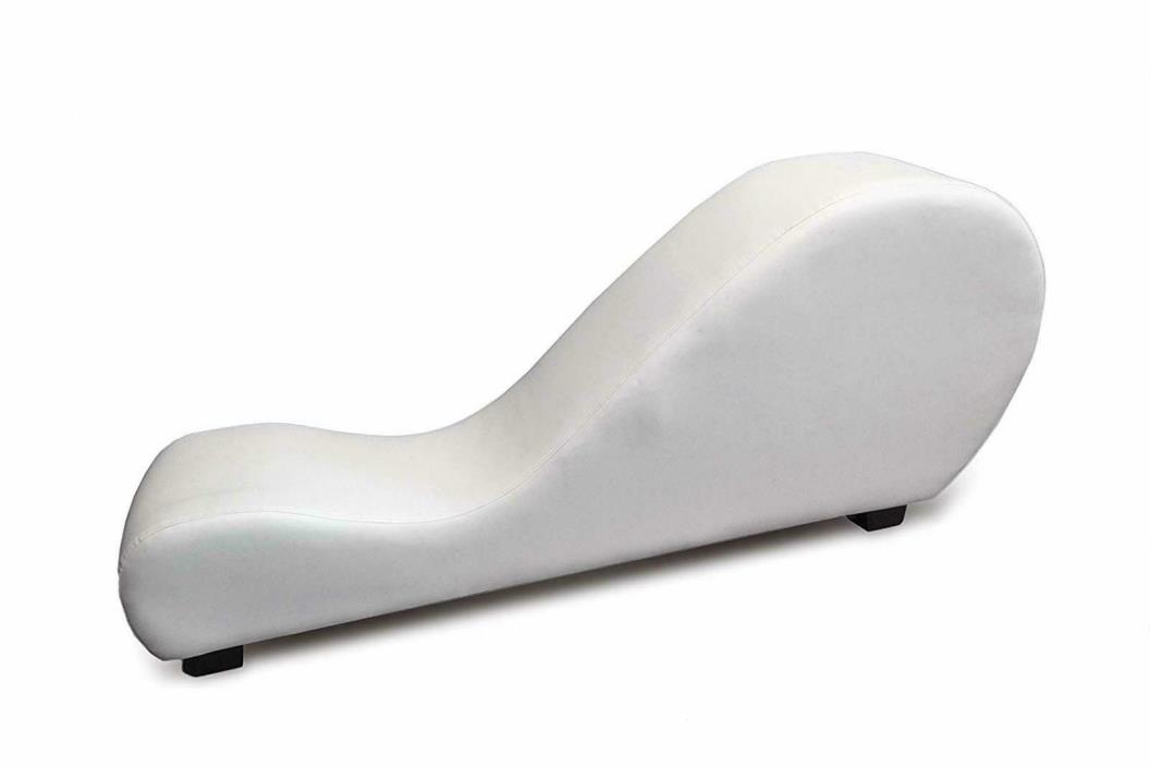 Foam Chaise Lounge Chair Leather Upholstery For Relaxation Fitness Yoga WHITE