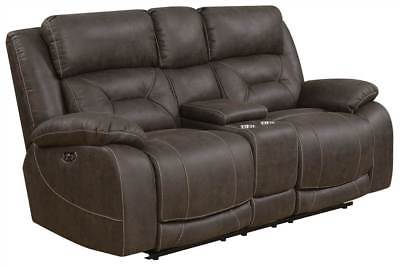 Power Recliner Loveseat in Saddle Brown [ID 3740966]