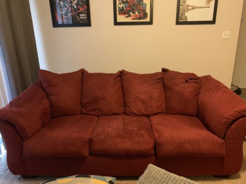 Darcy Contemporary Red Full Sleeper Sofa -  good condition