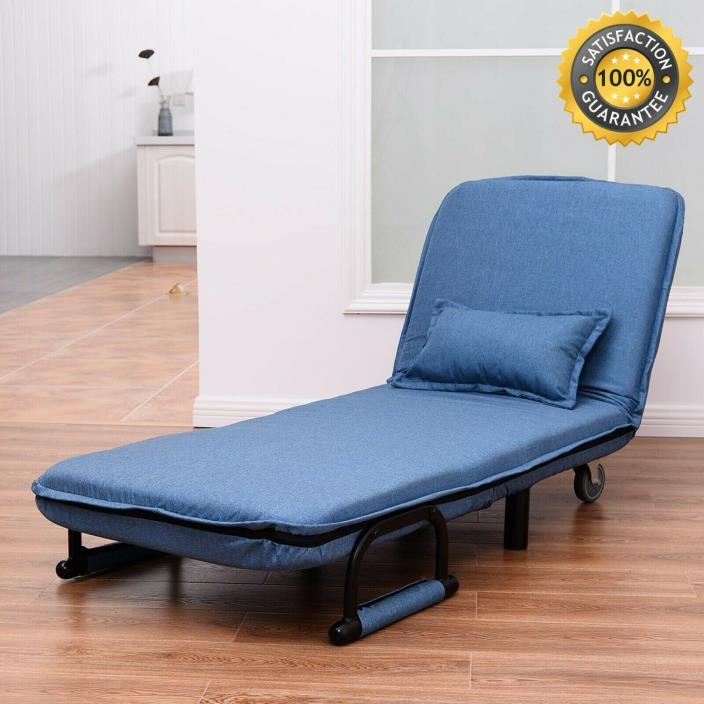 Single Folding Sofa Bed Chair Sleep W/ Pillow Guest Comfortable Space Saving New