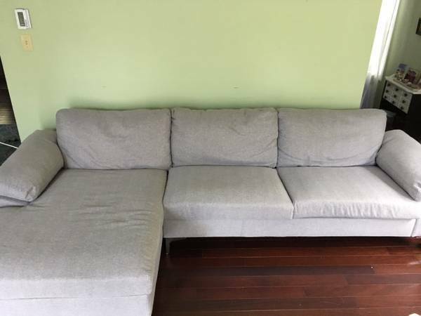 Amanda Modern Linen Sectional Couch -