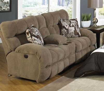 Power Lay Flat Reclining Console Loveseat in Porcini [ID 3732387]