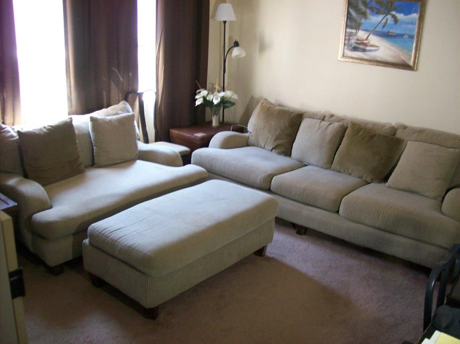 Living Room Set. Corinthian Sofa, Loveseat, Ottoman MADE IN USA