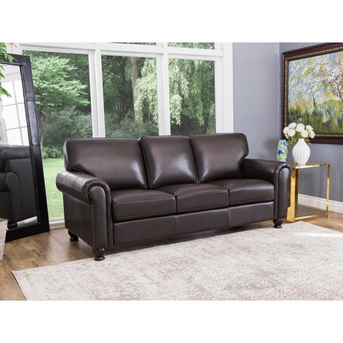 Abbyson London Top-grain Leather Living Room Sofa