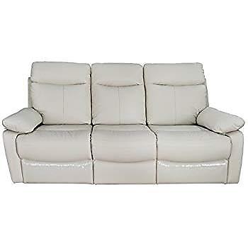 Monarch Specialties I 84WHR Reclining Sofa in White Bonded Leather