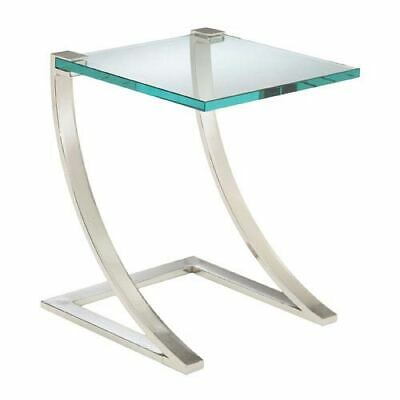 Sterling Industries Uptown Metal and Glass with Nickel Finish End Table
