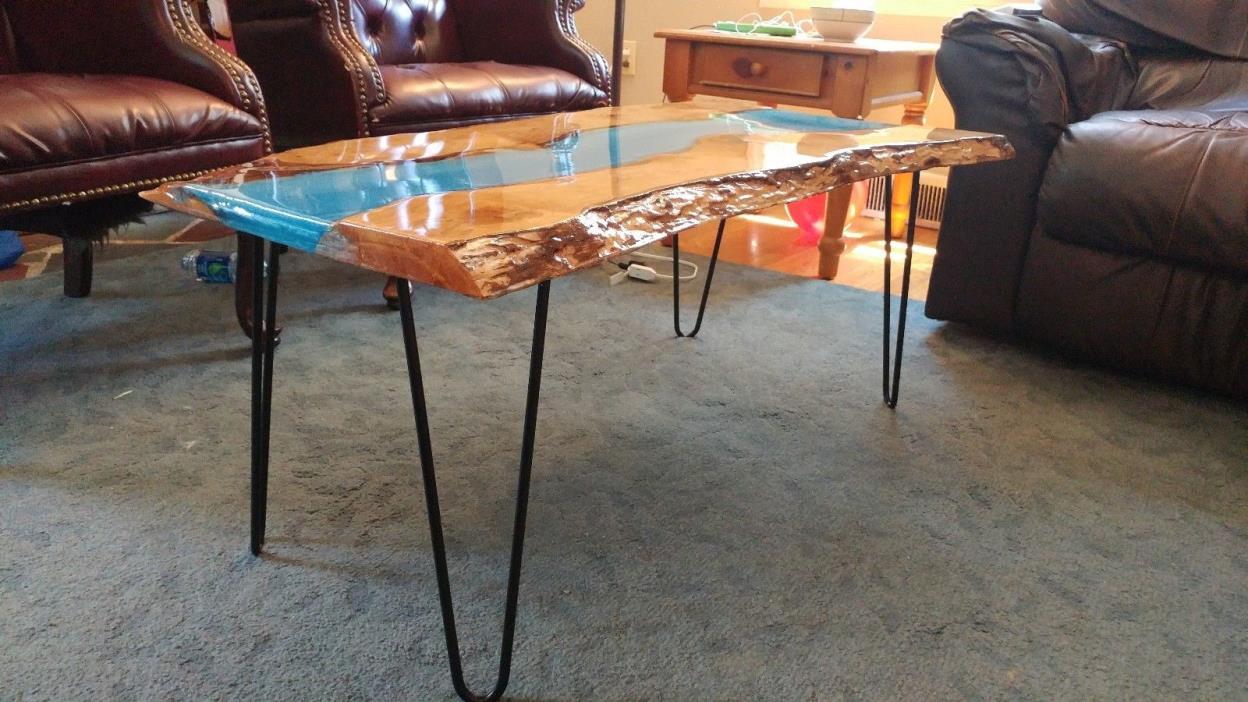 Cherry Wood Live Edge River Table (Coffee Table)