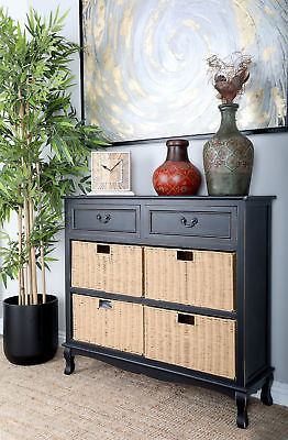 Cole & Grey 2 Drawer Seagrass Accent Chest