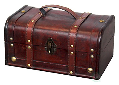 VintiquewiseTM Decorative Treasure Box - Wooden Trunk Chest