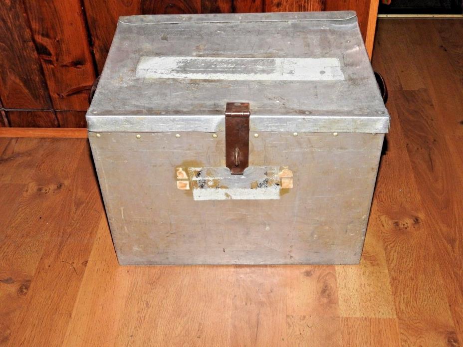 Vintage Medical Aluminum Storage Trunk Chest Case Box