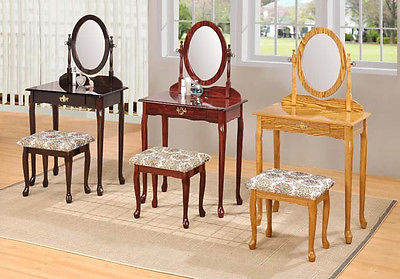 Queen Anne Vanity Table Bench Set