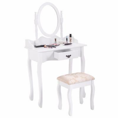 Wood Dressing Table Stool Set