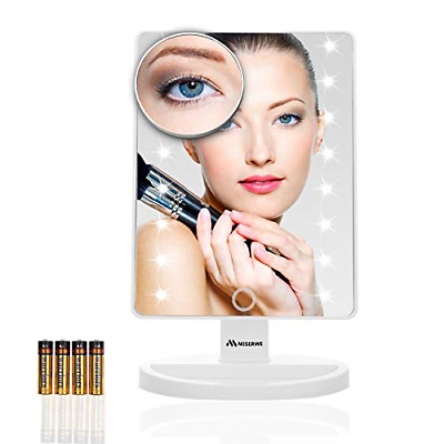 Miserwe Makeup Mirror with Lights Touch Screen 16 Led Lighted Vanity Mirror with