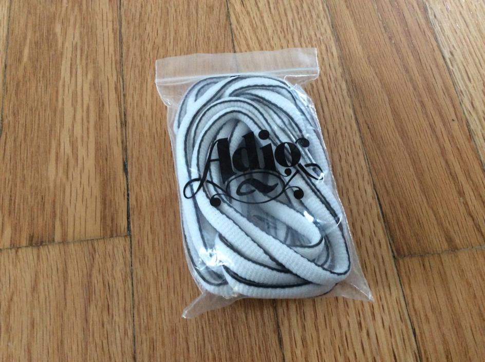 Adio replacement shoe laces new in package black and white logo aglets 60