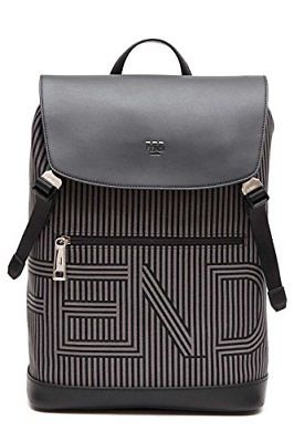 Fendi Men's Optical Stripy/Fabric Backpack Bag 7VZ031-OMM F07AL