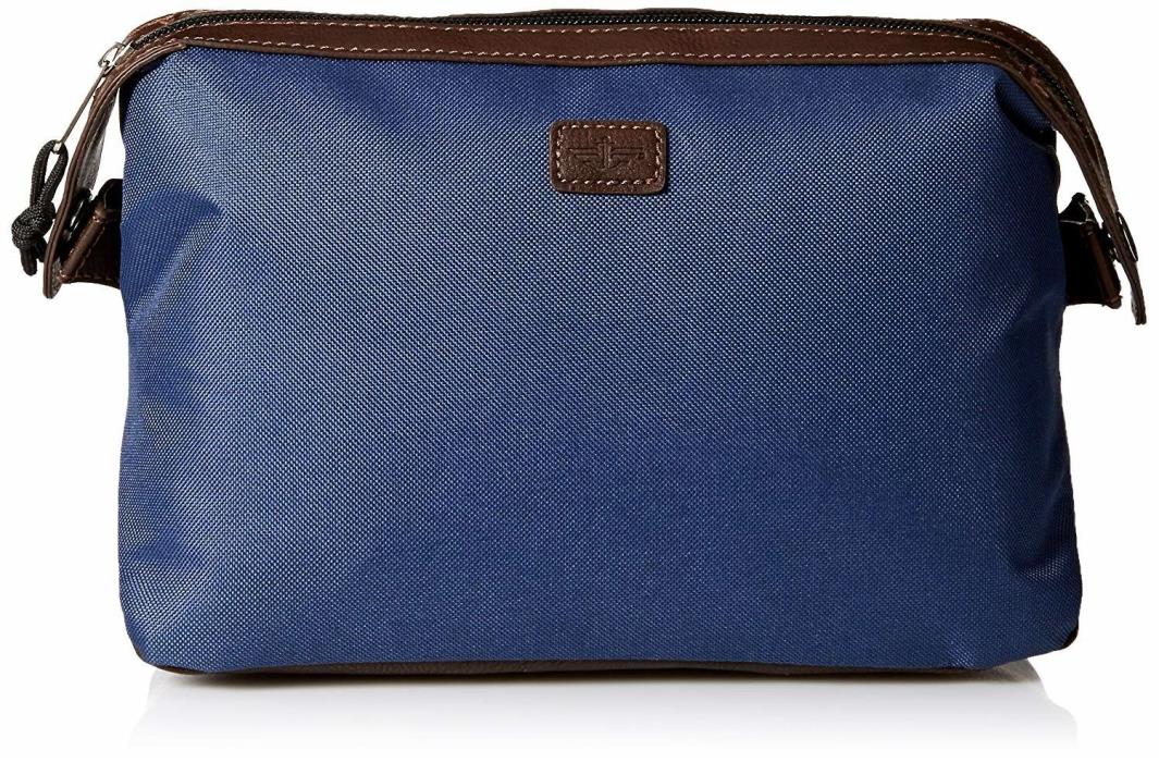 DOCKERS Men's Top Zip Travel Kit Bag Toiletries - NAVY BLUE - One Size
