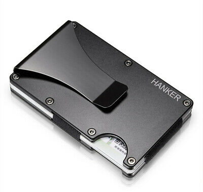 Wallet Carbon Fiber Aluminum Metal Minimalist RFID Blocking Card Money Clip Slim