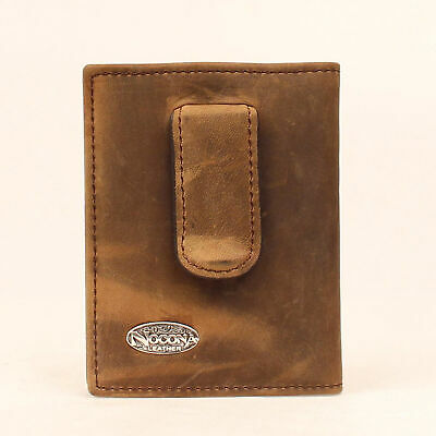 Nocona Medium Brown Leather Oval Concho Soft Money Clip OS