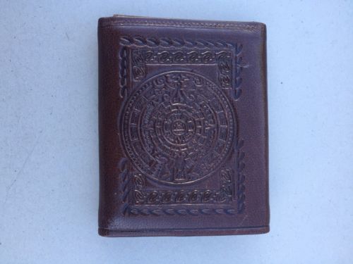 Arve Brown Leather Wallet Detailed Aztec Design