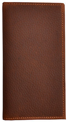 Western Classic Brown Leather Rodeo Wallet Pebble-Grain 6.75x3.75in