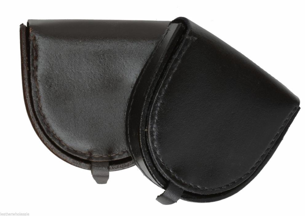 New Leather Coin Change Purse Black Mens Horseshoe Front Pocket Holder Wallet *#