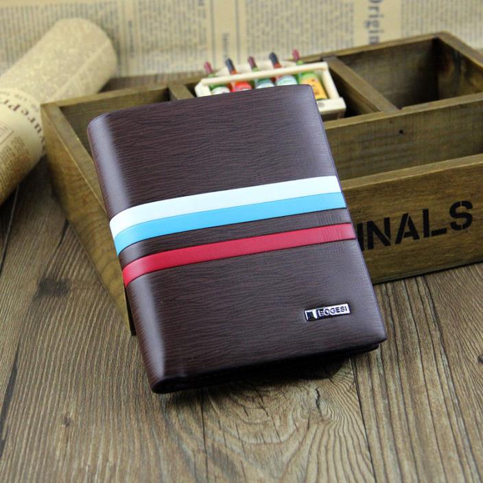 Men's Short Faux Leather Wallet ID Credit Card Holder Clutch Bifold Pocket Purse