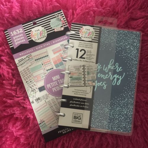 * Limited Edition The Happy Planner Mini Sticker Book & Planner Wellness Lot