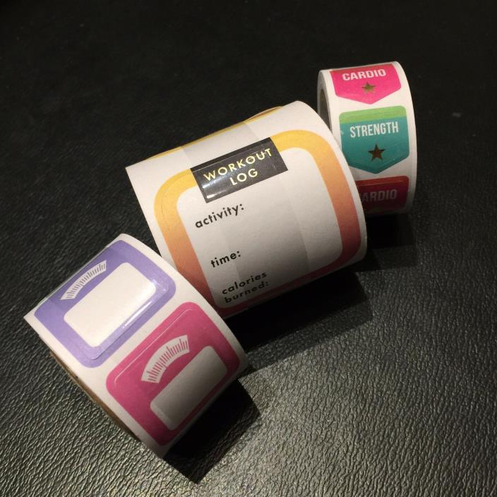 The Happy Planner Fitness Sticker Roll Replacement Workout Scale Strength Cardio
