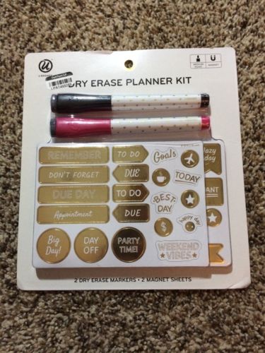 UBrands 41 Piece Dry Erase Planner Kit. Gold/Pink. NEW!!