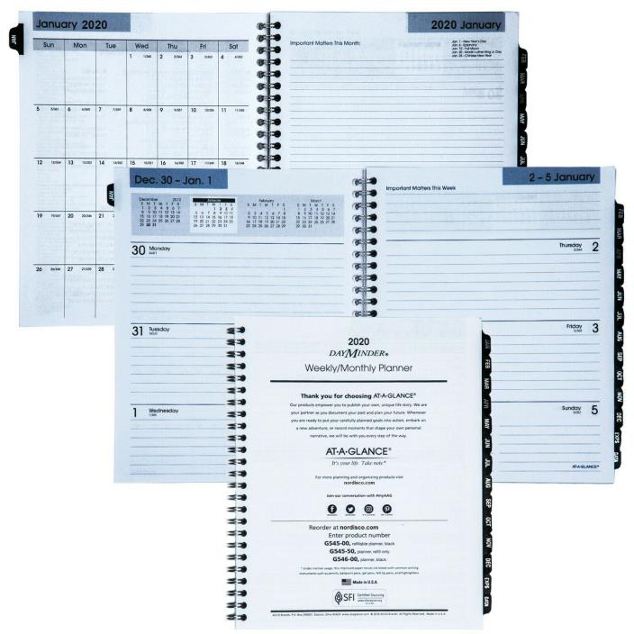 2020 At-A-Glance DayMinder G545-50 Refill For G545 Weekly Monthly Planner
