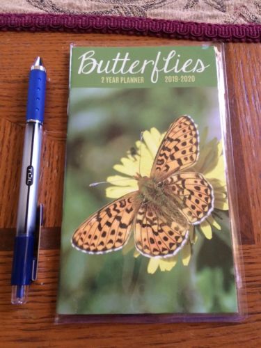 2 Year Planner 2019 - 2020 Butterflies Monthly Pocket Calendar