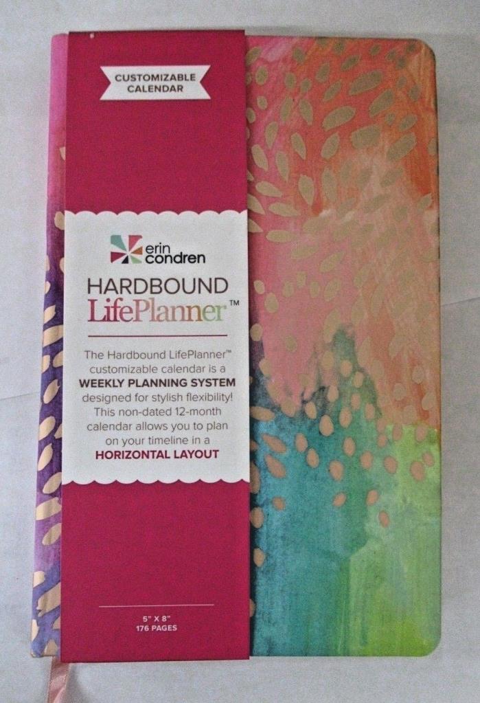 Erin Condren Weekly Life Planner Calendar Floral  Hard Bound