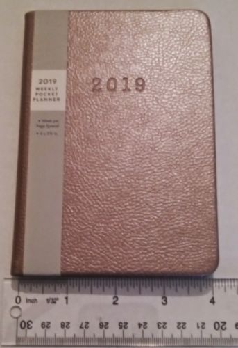 Eccolo 2019 WEEKLY Pocket PLANNER Hard Cover Metallica Pink 4