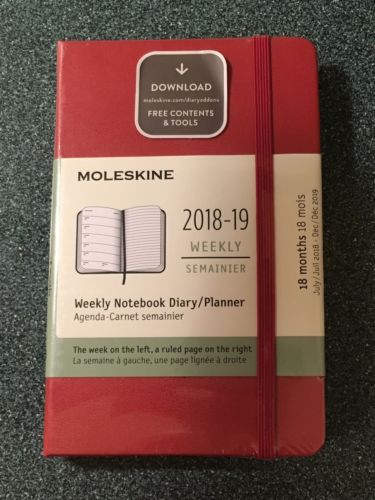 Moleskine Hard Cover 2019 Weekly Notebook Diary / Planner 3.5