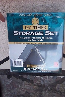 Day-Timer NEW Storage Set Binder 3 3/4 x 6 3/4  Portable Size Slipcase NIP