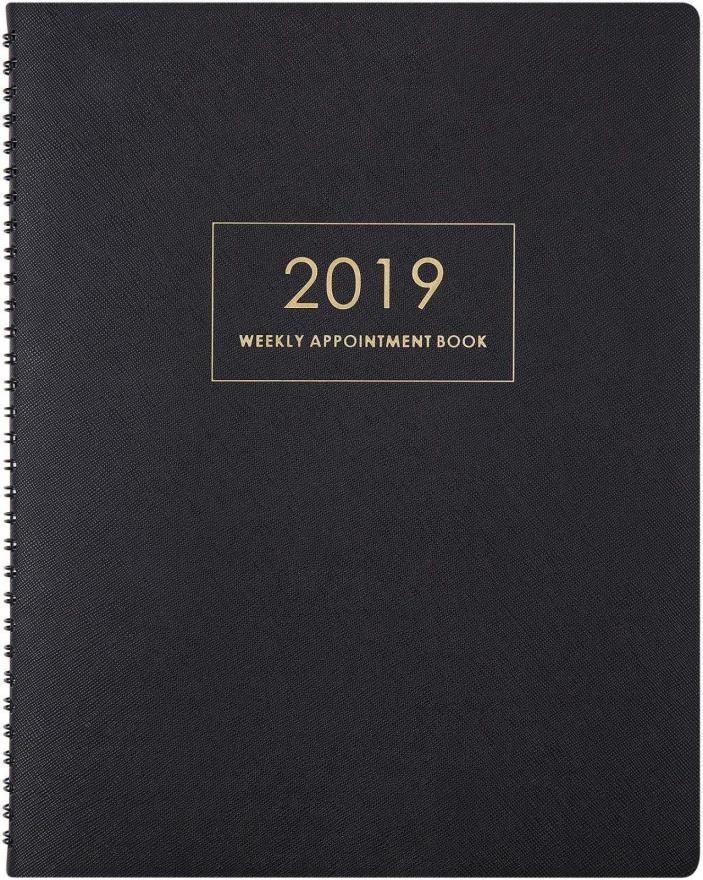 2019 Weekly Appointment Book Planner With Tabs And To Do List Black
