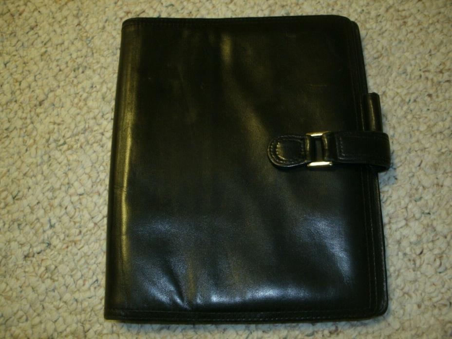 Franklin Covey Black Full-Grain Leather Classic Wire-bound Planner Binder Cover