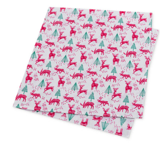 Tommy Hilfiger NEW Red Green Christmas Xmas Reindeer Tree Pocket Square