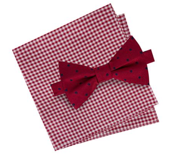 TOMMY HILFIGER NEW RED MINI GINGHAM CHECKERED POCKET SQUARE