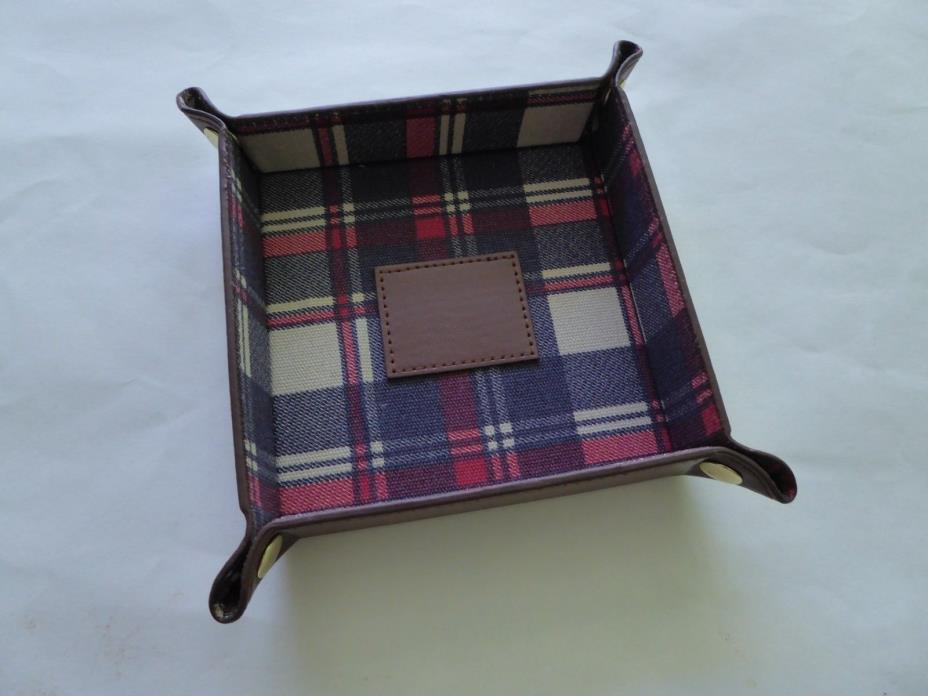 Gentlemen Essentials Accessory Leather Accessories Tray Red Blue Checks & Plaids