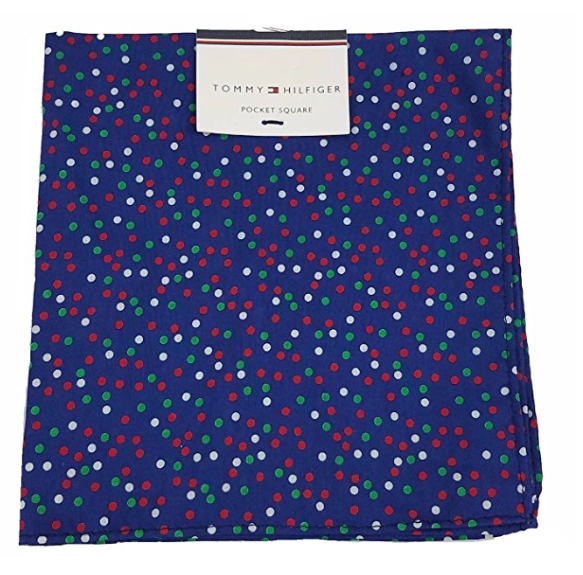 Tommy Hilfiger NEW Blue Xmas Confetti Polka Dot Pocket Square