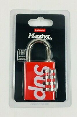 NEW Supreme SS19 Master Lock Numeric Combination Lock Red 100% Authentic