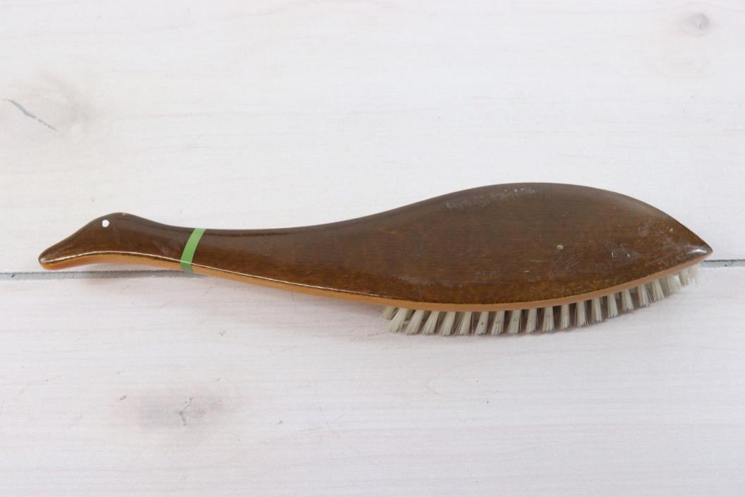 Vintage Wooden Duck Shoe Clothes Shine Brush Gentlemans Valet Grooming Closet