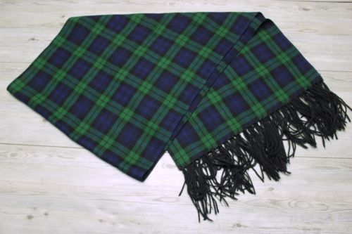 BIG black watch plaid scarf wool heavy winter classic pattern oversize cozy boyz