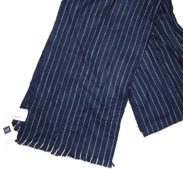 GAP men's Navy micro Stripe winter Scarf retail $40 nwt