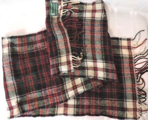 Lochcarron Tartan Plaid 100% Wool Scarf MacDonald Dress Red Scotland Highlander