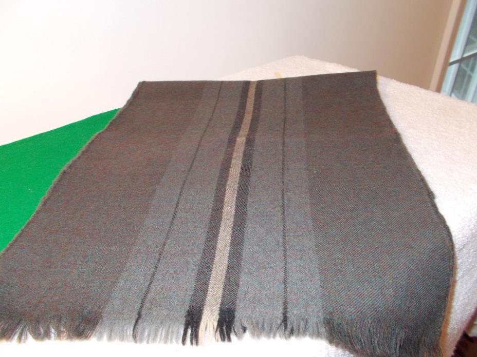 Vintage Wool Striped Multi-Colored Men's Fringe Scarf, 48