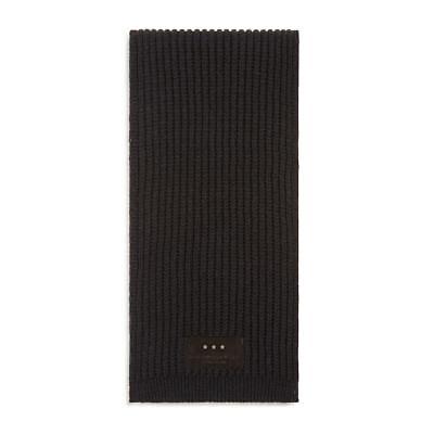 John Varvatos Mens Black Ribbed Thermal Knit Scarf O/S BHFO 9881